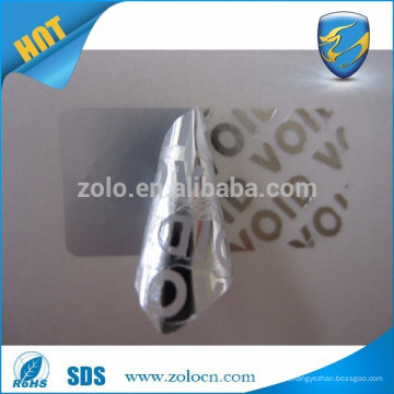 Made in China Varejo PET Material Shenzhen ZOLO boa qualidade etiqueta inviolável